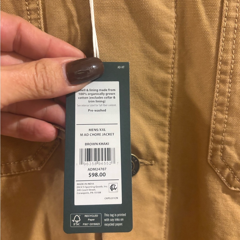 Alpine Design Men’s Chore Jacket – Brown Khaki – Multiple Sizes– NWT – $98 MSRP - Picture 11 of 11